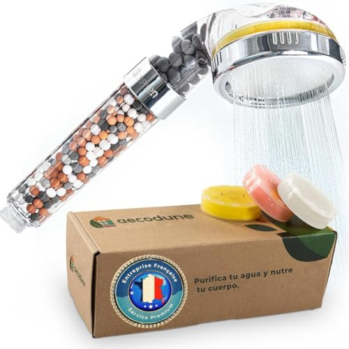 Aecodune Premium Duschhuvud med Vitamin C-Vattenfilter – BLI URSNYGG – Anti-Kalk Handdusch, Eliminerar 99% Klor & Andra föroreningar - Skönhet & Renhet – Eco-Vattenfilter med Dofter & Tryck