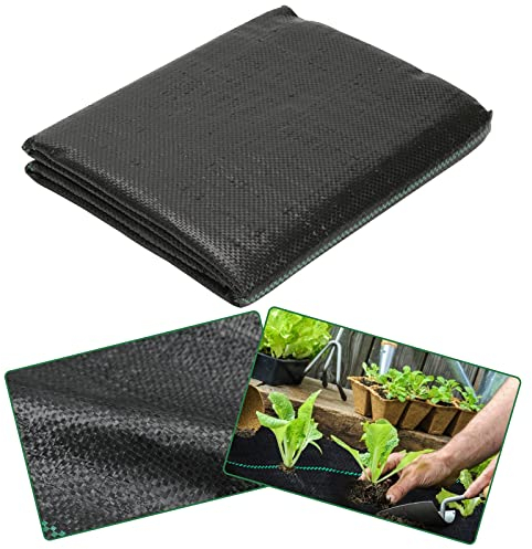 Jiubiaz Toile Anti-Mauvaises Herbes 100 g/m², Tissu bandelettes 2 m x 10 m = 20 m², Film Anti-Mauvaises Herbes et Non-tissé de Jardin perméable à l'eau