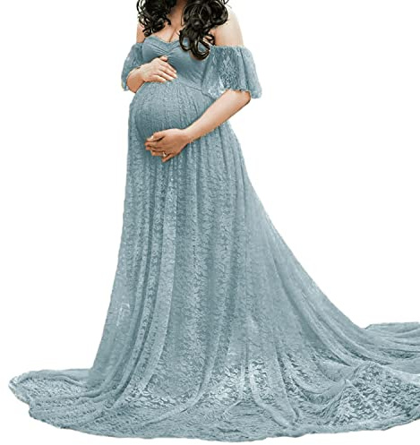 LAEMILIA Graviditetsklänning, fotografering, gravid, sommarklänning, moderskap, spetsklänning, graviditet, fotografering, elegant för strand, bröllop, kväll, cocktailfester, ceremonier, S-XXL