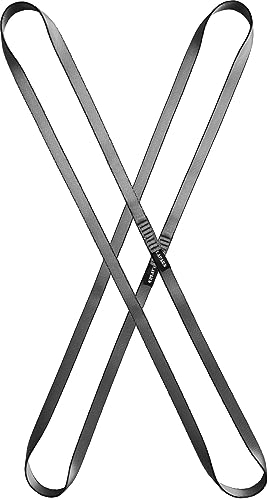 2 Stück Nylon Kletterschlinge 23KN, 19mm Breite Kletterseil Bandschlinge für Outdoor-Klettern, Yoga-Hängematte, Abseilen, Baumklettern, Outdoor-Aktivitäten - Kletterschlinge( 60-120cm) (Grau, 60cm)