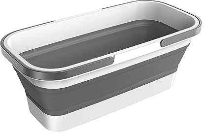 Vikbar vattenhink med handtag, vikbar rengöringshink - rektangulär vattenhink, bärbar multifunktionell hink för utomhusbruk, camping, resor, kök och husvagn