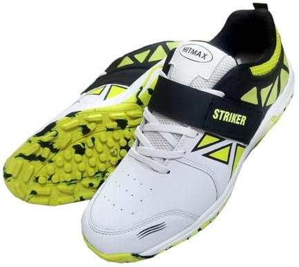 HITMAX Striker - Scarpe da cricket con suola in gomma, per ragazzi e uomini, leggere e resistenti, bianco, 41 EU