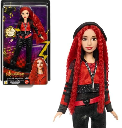 Mattel Disney „Descendants: The Rise of Red“ Puppe – singende Red-Puppe mit vom Film inspirierter Kleidung und Accessoires, singt „Seeing Red“, HWT96