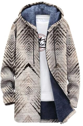 SRZYMJ Khaki Herren Trenchcoat Einreihig Lang Mantel Leichter Revers Herbst Winter Jacke Übergangsjacke Jeansjacke Herren Lang 4Xl Übergröße Regenponcho Fahrrad Herren Winter Pullover Herren Warm L