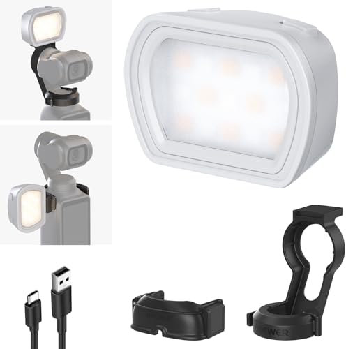 NEEWER BÁSICO Luz Auxiliar Magnética Compatible con DJI OSMO Pocket 3 Gimbal Cam Creator Combo, USB C 1,3 W Mini Luz Relleno LED Plástico Recargable para Grabación Video Selfie Vog, M21