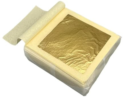 LOUKEKE 10 ark 24 karat bladguld, 99 % guldhalt, 9,33 x 9,33 cm för pyssel, förgyllning
