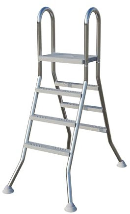 PEILU Escalera de piscina de acero inoxidable con pasamanos, plataforma antideslizante pedal y pies de goma, 3 peldaños, 150 kg, escaleras estables para piscina, barcos (165 cm de alto)