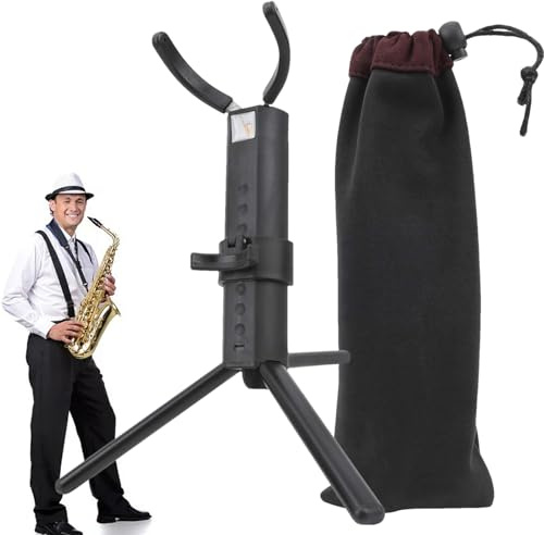 DzpKrka Soporte Para Saxo Alto | Soporte para Saxofón Alto, Ajustable y Portátil,Estante Portátil para Saxofón | Para Mujeres Hombres Adolescentes Familia Amigos Músicos Práctica En Casa Y Estudio