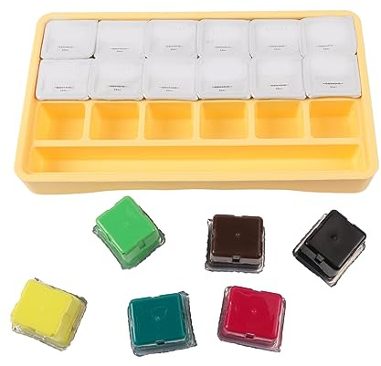 Brrnoo Juego de Pintura Gouache de 18 Colores de 30 Ml, Diseño de Fácil, Suave con el Papel, para Artistas, Estudiantes y Niños, Contiene Paleta Incorporada, Pigmentos que No Se