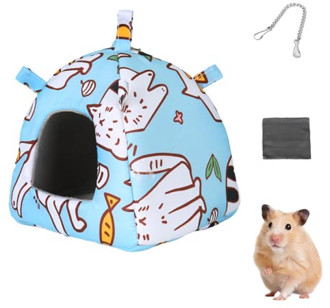 Marsvin gömstält, marsvinshus, smådjurssäng, varmt hamstertält, grotthus för små djur med kedjekrokar, illrar, chinchillor