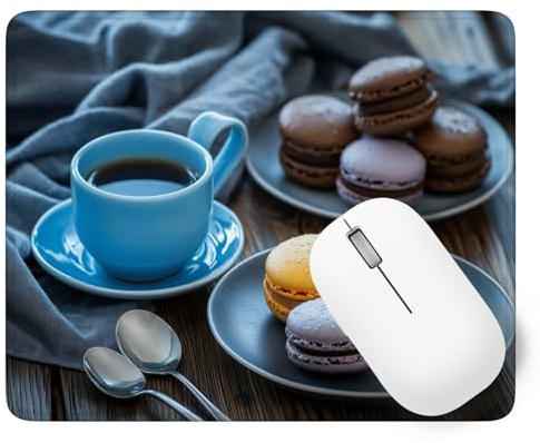 Tapis De Souris Café Mouse Pad Petit 34 x 28 cm, Macarons Tapis Souris Gamer, Base en Caoutchouc Imperméable et Antidérapante, Offrez-Vous Une Glisse Ultra-Douce et Un Suivi Optimal Jeux p1j-15
