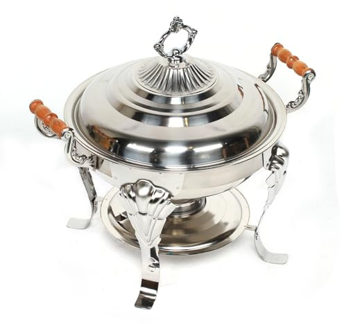 Ciounmb Rund chafing Dish matvärmare 3 liter rostfritt stål buffé varmhållare för catering party picknick