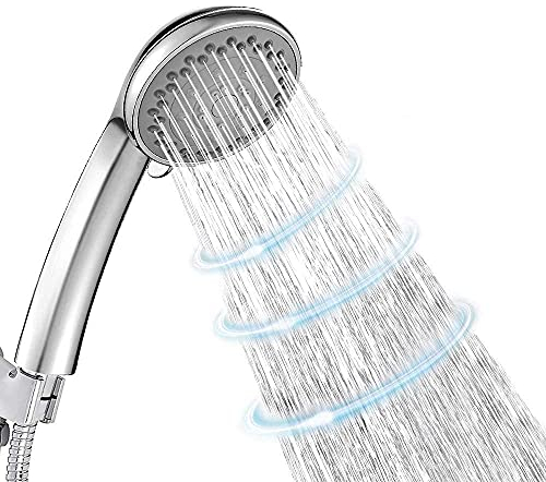Shower Head,CUCM High Pressure 4 Spray Settings with Drip Mode Adjustable Massage Spa Hand Held Showerhead,Chrome