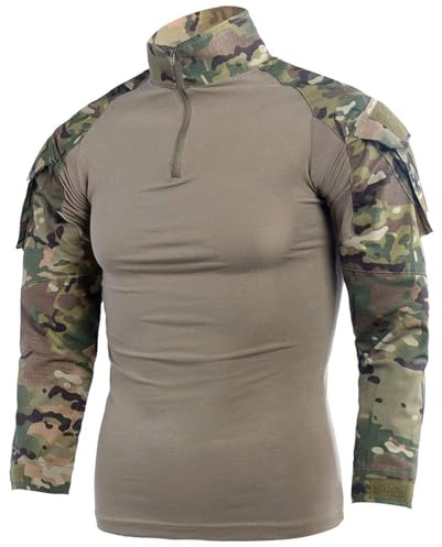LANBAOSI mäns ripstop taktisk skjorta militärskjorta Airsoft militär-t-shirt, Cp-ge, S