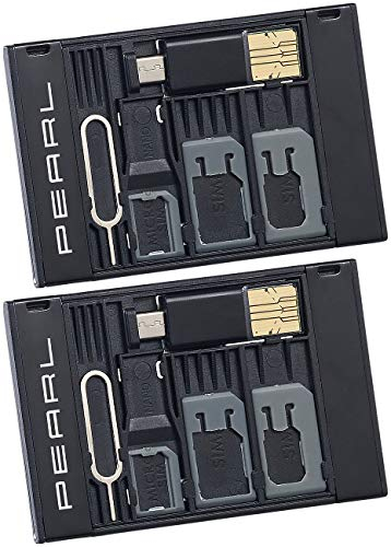 PEARL SIM Adapter: 2er-Set SIM-Karten-Organizer mit microSD-Card-Reader für USB OTG (SIM Kartenhalter, Simkartenadapter, Tablet Halterung)