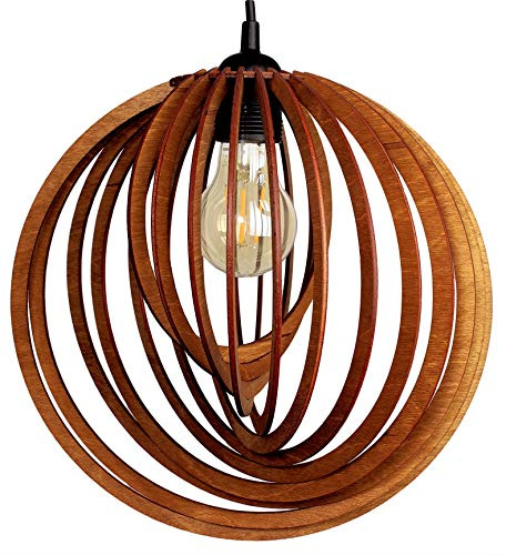 Lampa, solförmörkelse, taklampa, trälampa, vacker vintagestil. Ingår lampskärm, sladduppsättning A++, bruksanvisning.