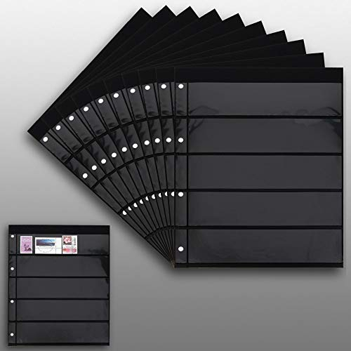 20 Prophila Einsteckseiten 5zeilig, auf 10 doppelseitigen, schwarzen Einsteckblättern