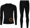 DANISH ENDURANCE Men's Merino Baselayer Set (LS Shirt + Tights) XXXL Black 1-Pack