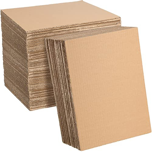 50 Pack Corrugated Cardboard Sheets Flat Hard Cardboard Inserts Back to School Classroom Supplies Flat Squares Separators for Shipping, Mailing, Packing, Art Projects, DIY Crafts(9 x 12 Inch,Brown)