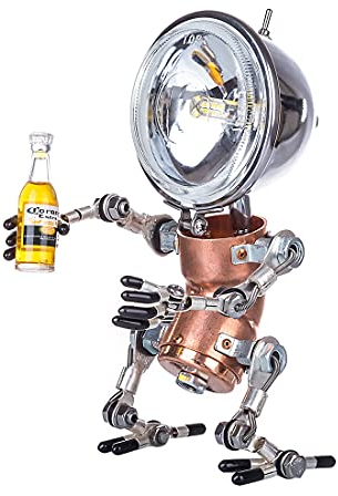 GUANYAN 3D Metall Puzzle Roboter Schreibtischlampe Modellbausatz, Steampunk Mechanisches Roboter Lasergeschnittenes Metall Spielzeug, 3D Puzzle Metall DIY Kit für Erwachsene Kinder
