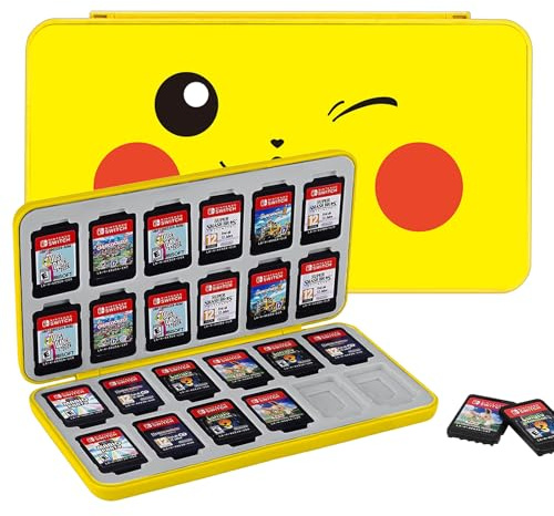Konphat Étui pour Jeux Switch, Boîte de Rangement pour Cartouches de Jeux Nintendo Switch,Boîtier Housse de Protection Portable avec 24 Support des NS Jeux Cartes Organisateur Conteneur