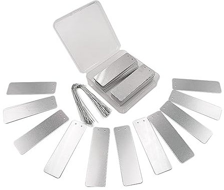 100 unidades de etiquetas de aluminio para plantas, marcadores metálicos para cultivo