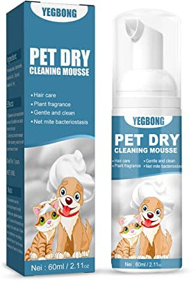 BHUEHSS wasserfreies Katzenshampoo ohne Ausspülen, Hunde-Katzenreinigungsmousse, Haustierpflegezubehör für die badenlose Reinigung, Geruchsbeseitiger