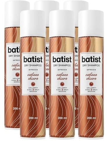 Shampoo Secco, Colore Castano Chiaro, Capelli Perfetti In Soli 3 Minuti Senz'Acqua 200 ml (6 Unità)