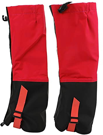 Kids Snake Gaiters, for Lower Leg, Outdoor Leg Gaiters Hiking Hunting Snow Boot Gaiters Sand Waterproof Boot Cover Legging Gaiters (Red)