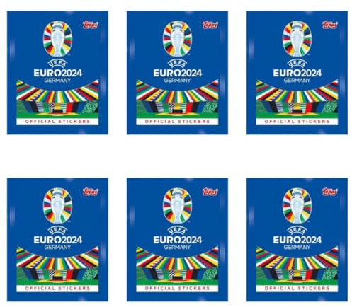 6er Topps Official Sticker Collection - 6 Sticker Pro Päckchen, Insgesamt 36 + Heartforcards Versandschutz