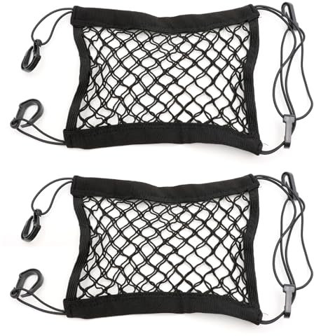 VEGCOO 2 Piezas Red de Casco para Moto, Red de Equipaje Elástica para Moto, Red para Casco con 4 Ganchos, Accesorios para Moto Malla para Equipaje de Bicicleta para Asegurar el Equipaje del Casco