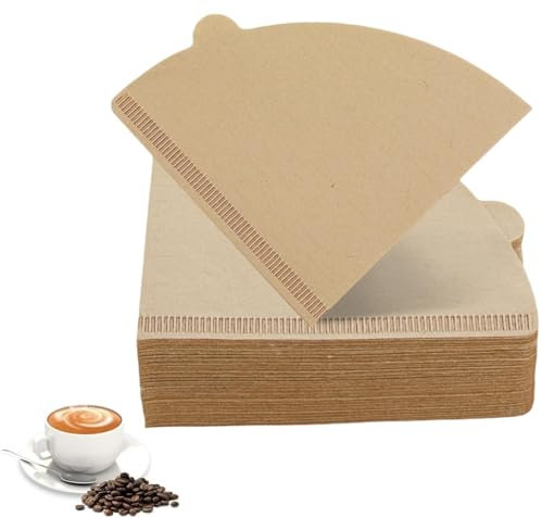 YSTrillion Papel de Filtro de Café,100 Piezas Filtros de Café Desechables,Filtro de Café En Forma de V,V60 Filtro 02 Coffee Filter Papers para Cafeteras de Manual Cafetera Taza de Filtro (1-2 T）
