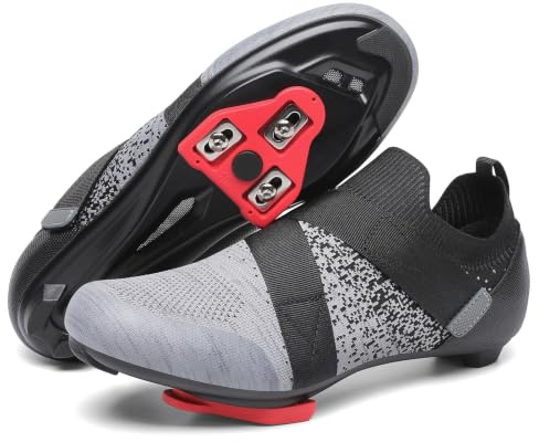 Unisex Cycling Shoes Compatible with Peloton & SPD Bike Shoes Grey 44