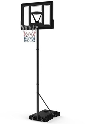 Taylor & Brown 10ft Basketball Hoop Outdoor, Basketball Hoop and Stand 1.35m-3.05m Portable Adjustable Height Net Set System on Wheels Sturdy Backboard for Game Park Garden Indoor