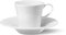 KPM Berlin Kaffeetasse Berlin, Obertasse + Untertasse, Porzellan, Tasse mit Untertasse, Enzo Mari, Handmade, weiß