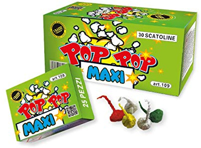 I RAZZI GROUP Pop Pop Maxi - 10 scatoline da 25 Pezzi per Confezione - Categoria K1/Cat.1