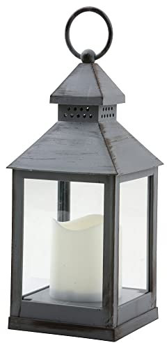 NAWA Home & Work - Farolillo LED Decorativo Vintage | Iluminación Romántica para Eventos | Resistente al Aire Libre, Gris, Plástico