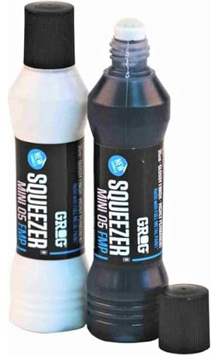 Marker 2 Stifte Squeezer Permanent wasserfest Grog Schwarz- Weiß Graffiti Canvas ART Markierung schnell - trocknend - wischfest - hoch deckend für Karton, Kunststoff, Glas, Holz, Metall