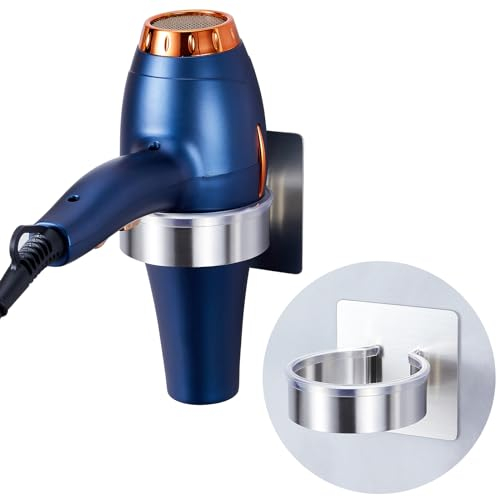 YYBO Fönhalter Ohne Bohren, Föhn Halterung, Fönhalterung Föhnhalter Wand, Haartrockner Halterung Föhn Aufbewahrung, Selbstklebend Haartrocknerhalter für Bad Barbershop Hotel