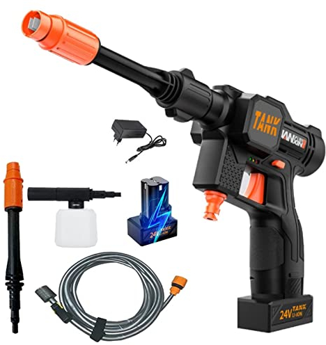 Nettoyeur Haute Pression, 12 000 mAh sans Fil, Haute Pression, Pistolet à Eau, Batterie au Lithium, générateur de Mousse Portable pour la Maison, Le Jardin, Une Batterie