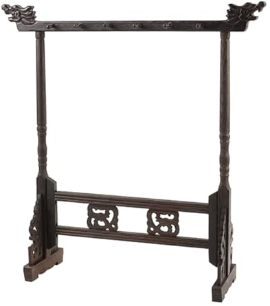 ZONADAH Supporto per pennelli in legno per calligrafia sumi a 12 poli, in legno a 12 poli, porta pennelli cinese, forniture per ufficio giapponese, organizer da scrivania per disegni artistici