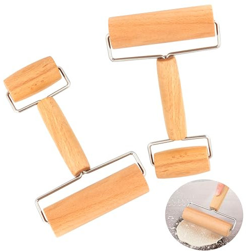 2 pezzi Mattarello in Legno Rullo rullo per pasta piccolo e medio, Rullo per Impasto Antiaderente,per Pasta da Forno, Pizza, Torta, Pasticcini, Tagliatelle e Biscotti