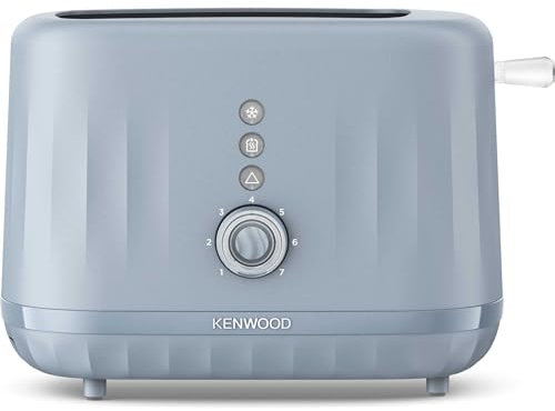 Kenwood Ripple Toaster TCP06.000GY, 2 Slot Toaster with 7 Browning Settings, Reheat, Defrost and Cancel Functions, Pull Crumb Tray, Cord Storage, 850W, Storm Blue Grey