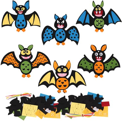 JOFONY 12 piezas murciélago juegos de manualidades para niños, murciélago de Halloween, manualidades creativas, murciélagos de Halloween para decorar para niños
