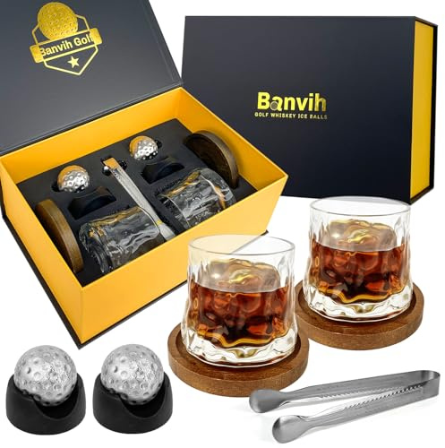 Whiskey Golf Stones Gifts Set Accessories for Men - Christmas Stocking Stuffers for Adults,Funny White Elephant Gag Gifts for Adults