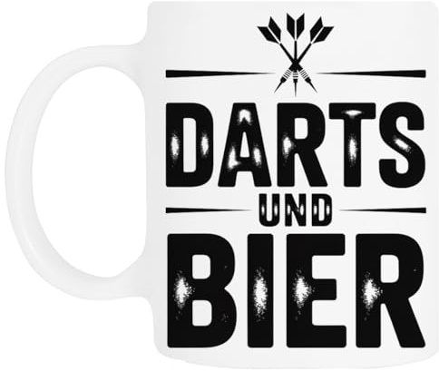 TAMBOOTEE Freccette E Birra Bicchiere Da Bere In Ceramica Bianca