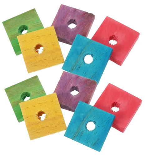 Didiseaon 50 Pieces Mixed Color Parrot Wood Chip Chew DIY Safe Bird Bite for Cockatiels Parakeets and Small Parrots Promotes Exercise and Skill Development