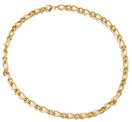 Oval kedjelänk i rostfritt stål halsband för kvinnor 45CM-80CM