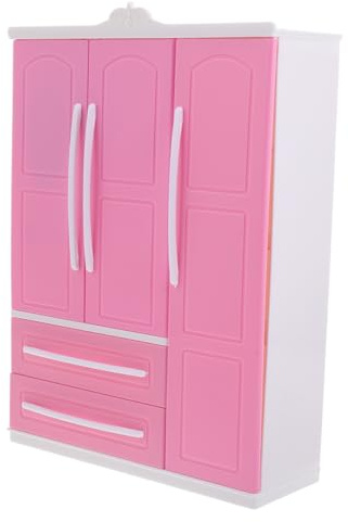 NOLITOY Armadio per Bambole 30 Cm con 10 Grucce, Mini Guardaroba per Vestiti Giocattolo, Mobile Multifunzionale per Cameretta, Custodia Abbigliamento per Gioco e Colore Colore Casuale