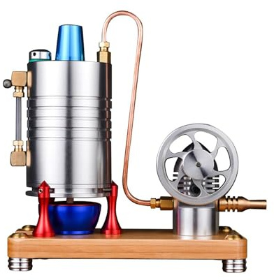 Mini machine à vapeur verticale en métal - Modèle de machine à vapeur - Cadeau pour les amateurs, les collectionneurs, les anniversaires de Noël